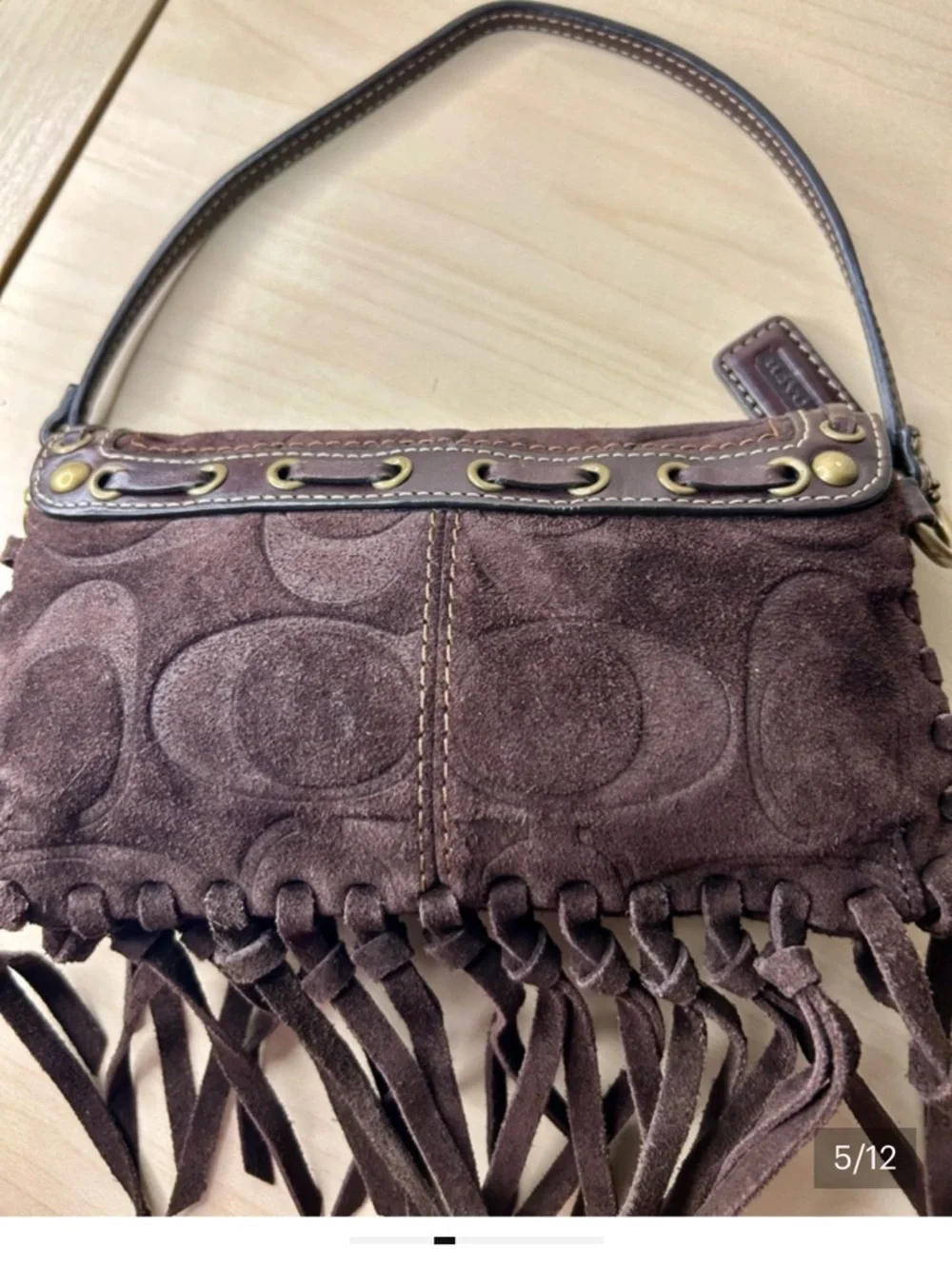Coach Legacy Small Bag Brown Suede Boho - Picture 5 of 16